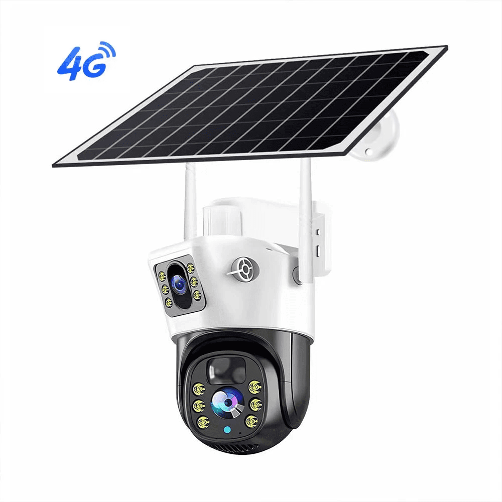 SicherGeeks Guardian Solar 4G™ – Dual-Lens Outdoor Security Camera With Active Warning Lights