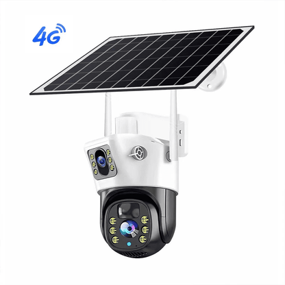 SicherGeeks Guardian Solar 4G™ – Dual-Lens Outdoor Security Camera With Active Warning Lights