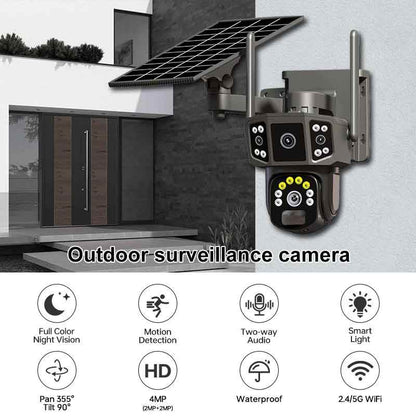 SicherGeeks Solar Max™ – Triple-Lens Outdoor WiFi Security Camera