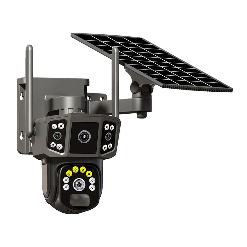 SicherGeeks Solar Max™ – Triple-Lens Outdoor WiFi Security Camera