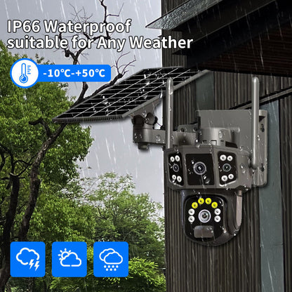 SicherGeeks Solar Max™ – Triple-Lens Outdoor WiFi Security Camera
