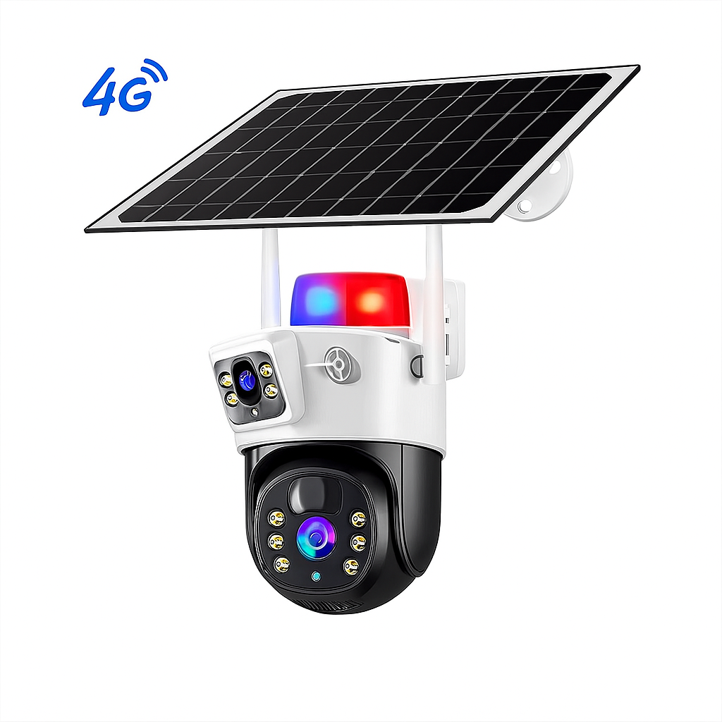 SicherGeeks Guardian Solar 4G™ – Dual-Lens Outdoor Security Camera With Active Warning Lights