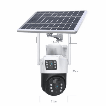 SicherGeeks Guardian Solar 4G™ – Dual-Lens Outdoor Security Camera With Active Warning Lights