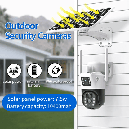 SicherGeeks Guardian Solar 4G™ – Dual-Lens Outdoor Security Camera With Active Warning Lights