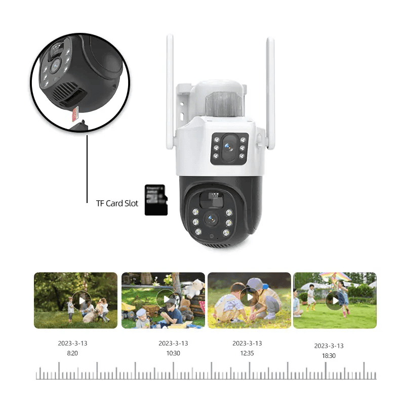 SicherGeeks Guardian Solar 4G™ – Dual-Lens Outdoor Security Camera With Active Warning Lights