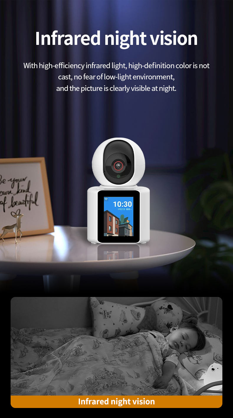 SicherGeeks Baby Monitor Pro™ 360° HD WiFi Camera with Night Vision & Two-Way Audio