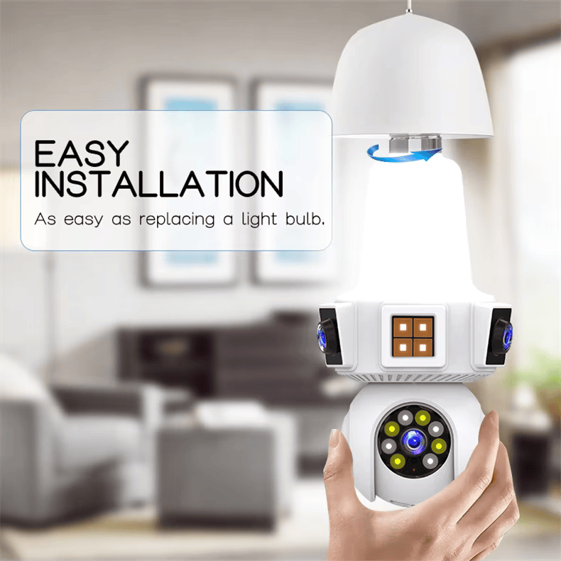 SicherGeeks SocketVision™ – Triple-Lens 360° WiFi Security Camera
