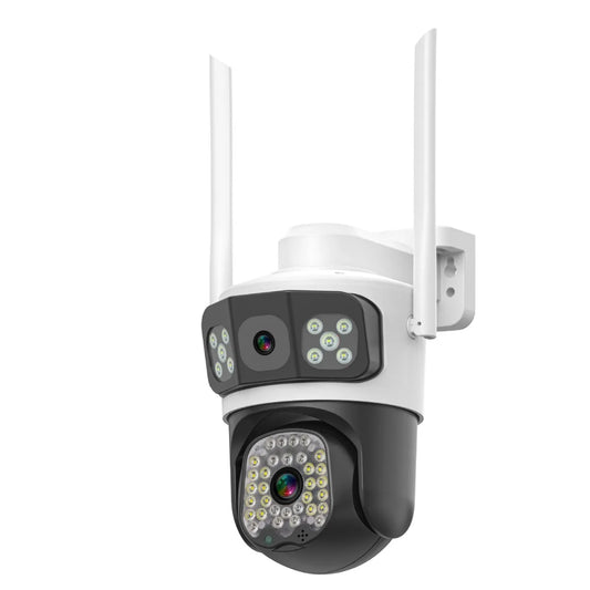 كاميرا مراقبة خارجية ثلاثية العدسات PTZ 360° 4G / Wifi