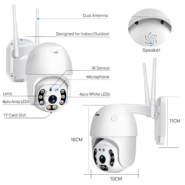 SicherGeeks Prime™ – 360° Full HD Outdoor WiFi Security Camera