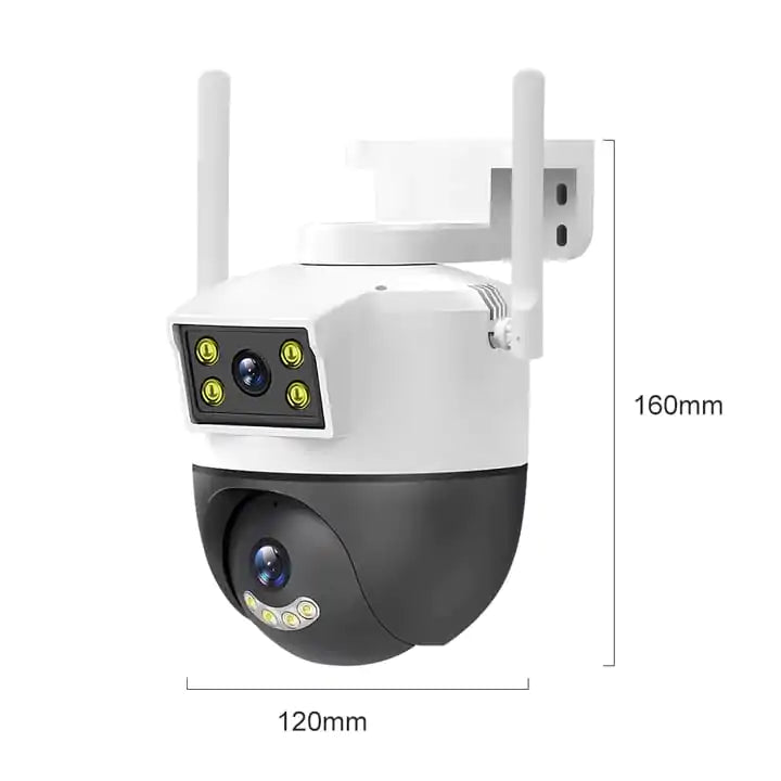 كاميرا مراقبة خارجية مزدوجة العدسة PTZ 360° 4G / Wifi