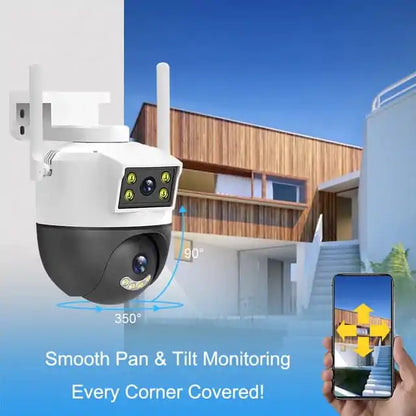 كاميرا مراقبة خارجية مزدوجة العدسة PTZ 360° 4G / Wifi