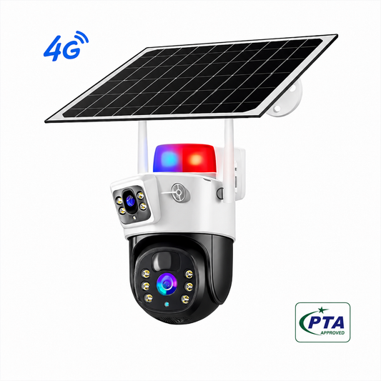 SicherGeeks Guardian Solar 4G™ – Dual-Lens Outdoor Security Camera With Active Warning Lights